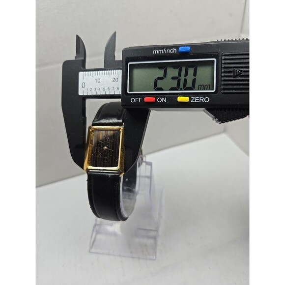 Vintage Jaz Paris Womens Tank Quartz Watch Gold Tone Stripe Dial New Battery - Picture 5 of 12